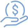 Icon of hand holding a dollar sign