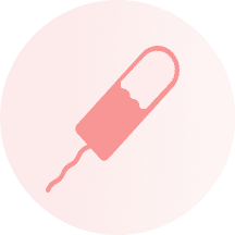 Soaked tampon icon in red